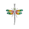 Dragonfly Charm in Sterling Silver with CZ (40 x 34mm)