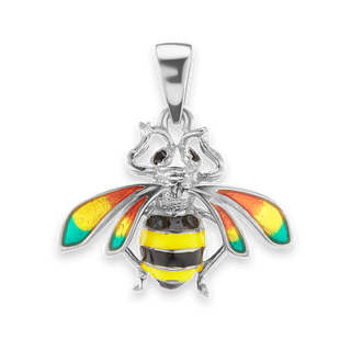 Bee Charm in Sterling Silver with CZ's (24 x 22mm)