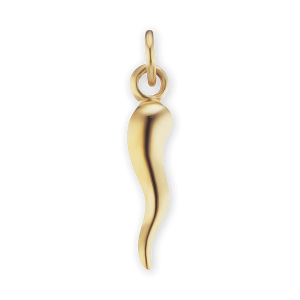 14K Gold Lucky Italian Horn Amulet - Solid (16 x 3 mm - 43 x 9 mm)