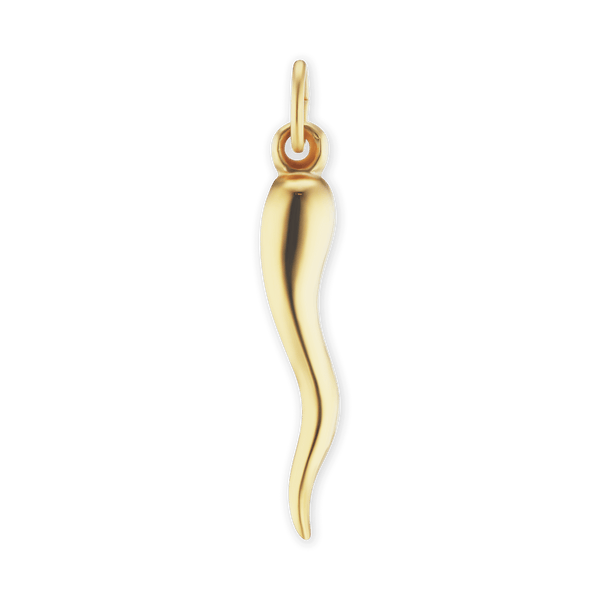 14K Gold Lucky Italian Horn Amulet - Solid (16 x 3 mm - 43 x 9 mm)