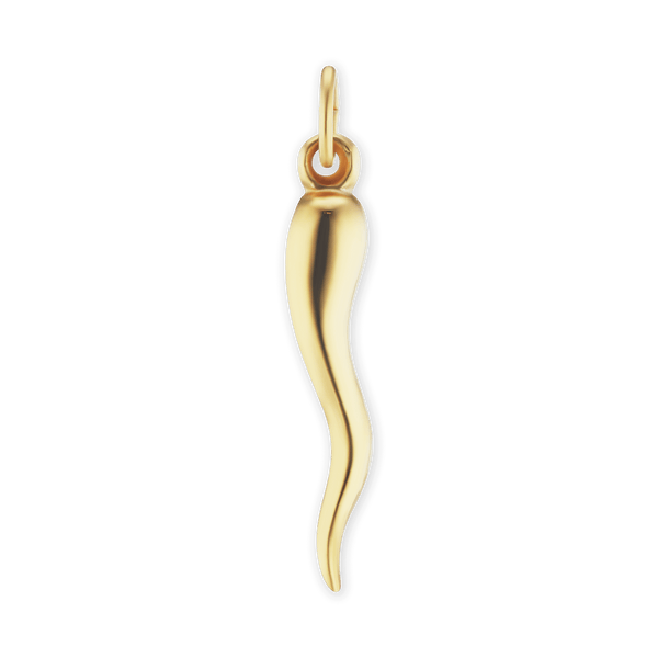 14K Gold Lucky Italian Horn Amulet - Solid (16 x 3 mm - 43 x 9 mm)