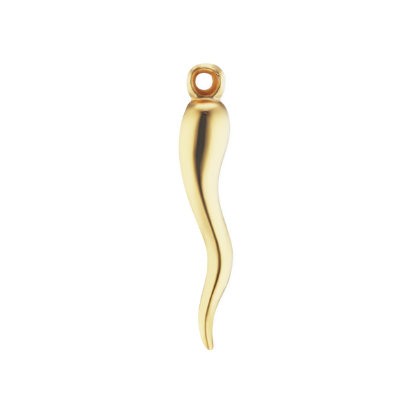 14K Gold Lucky Italian Horn Amulet - Solid (16 x 3 mm - 43 x 9 mm)