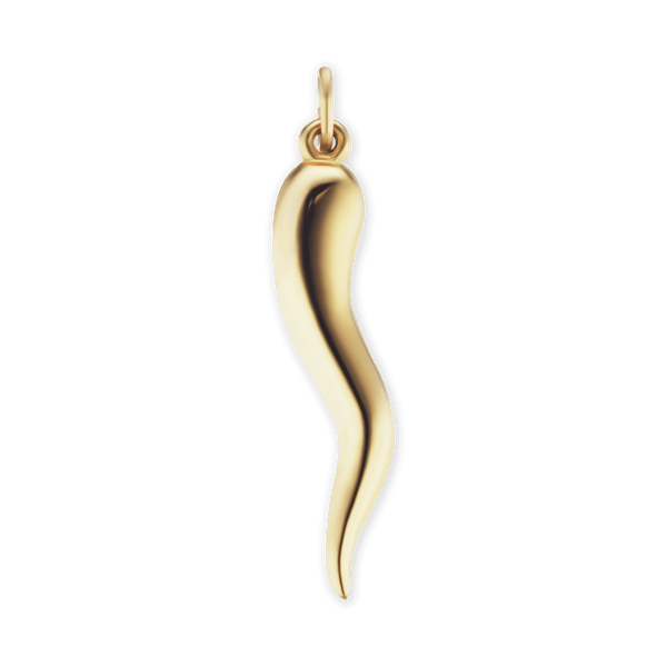 14K Gold Lucky Italian Horn Amulet - Solid (16 x 3 mm - 43 x 9 mm)