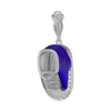 Blue Baby Shoe Charm in Sterling Silver with CZ's (28 x 10 mm)