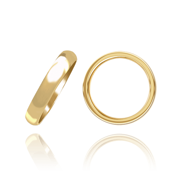 14K Yellow Gold Domed Wedding Bands (1.5 mm - 3.0 mm)