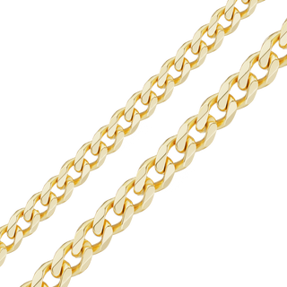 Bulk / Spooled Hollow Curb Chain in 14K Yellow Gold (6.00 mm - 7.30 mm)