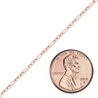 Bulk / Spooled Diamond Cut Cable Figaro Chain in 14K Pink Gold (1.60 mm)