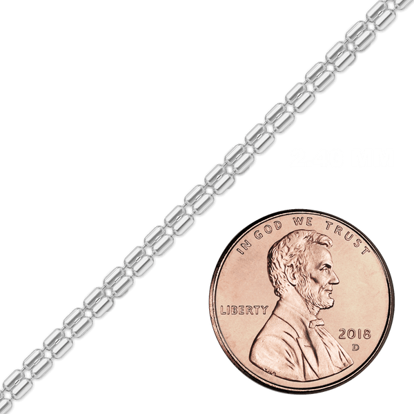 Bulk / Spooled Cylinder Bead Chain in Sterling Silver (2.30 mm - 2.40 mm)