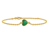 Diamond or Gemstone Heart Bezel Charm in 14K Yellow Round Cable Bracelet