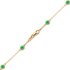 Finished Diamond by the Yard Cable Chain Necklace in 14K Yellow Gold with Emerald Stones