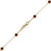 Finished Diamond by the Yard Cable Chain Anklet in 14K Yellow Gold with Garnet Stones