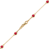 Finished Diamond by the Yard Cable Chain Necklace in 14K Yellow Gold with Ruby Stones
