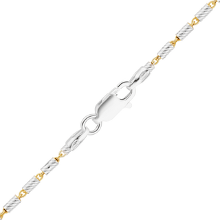 Finished Bar Cable Necklace in Sterling Silver 18K Yellow Gold Finish (1.70mm)