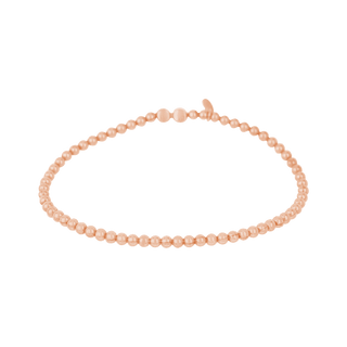 Finished Shiny Bead Stretchable Bracelet in Sterling Silver 18K Pink Gold Finished (4.00 mm)