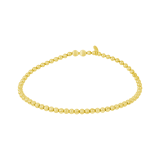 Finished Shiny Bead Stretchable Bracelet in Sterling Silver 18K Yellow Gold Finished (4.00 mm)