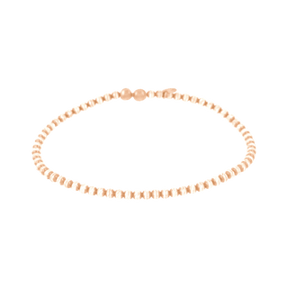 Finished Diamond Cut Bead Stretchable Bracelet in Sterling Silver 18K Pink Gold Finish (4.00 mm)