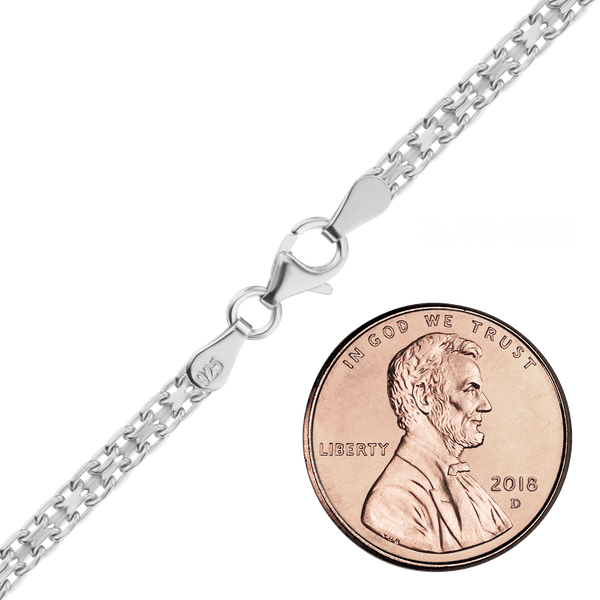 Finished Classic Bizmark Bracelet in Sterling Silver (2.80 mm - 5.60 mm)