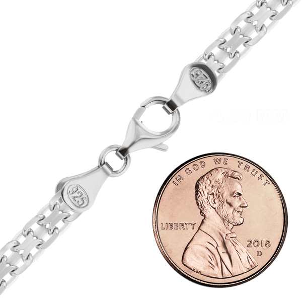 Finished Classic Bizmark Necklace in Sterling Silver (4.80 mm - 5.60 mm)