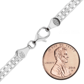 Finished Classic Bizmark Necklace in Sterling Silver (4.80 mm - 5.60 mm)