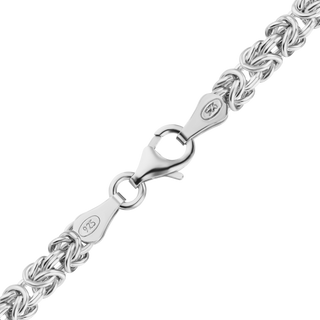 Finished Classic Byzantine Handmade Anklet in Sterling Silver (4.50 mm - 6.60 mm)