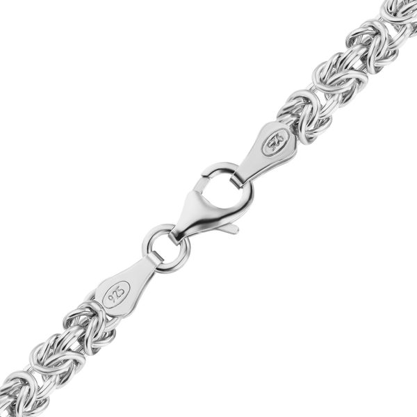Finished Classic Byzantine Handmade Anklet in Sterling Silver (4.50 mm - 6.60 mm)