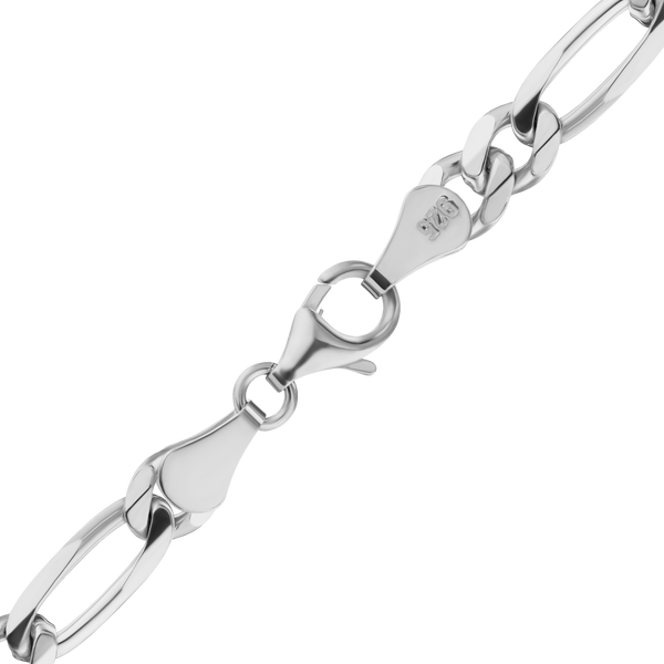 Finished Classic Figaro Bracelet in Sterling Silver (5.50 mm - 11.00 mm)