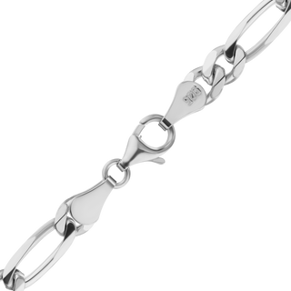 Finished Classic Figaro Bracelet in Sterling Silver (5.50 mm - 11.00 mm)