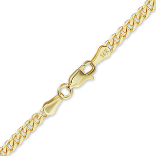 Finished Hollow Curb Necklace in 14K Yellow Gold (6.00 mm - 7.30 mm)