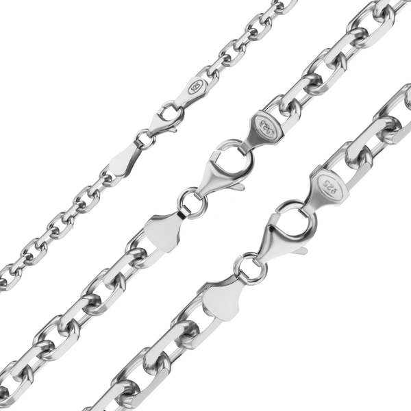 Finished Diamond Cut Cable Bracelet in Sterling Silver (4.20 mm - 7.50 mm)