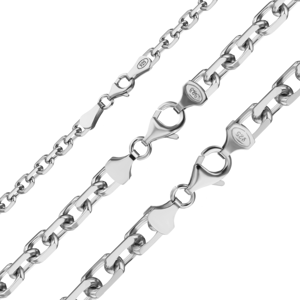 Finished Diamond Cut Cable Anklet in Sterling Silver (4.20 mm - 7.50 mm)