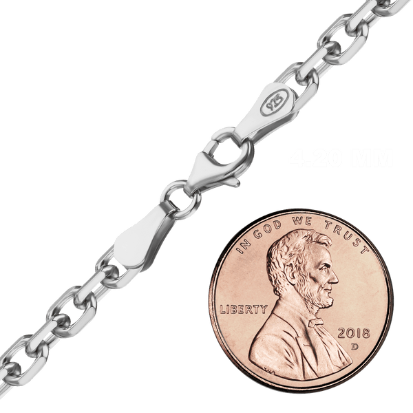 Finished Diamond Cut Cable Anklet in Sterling Silver (4.20 mm - 7.50 mm)