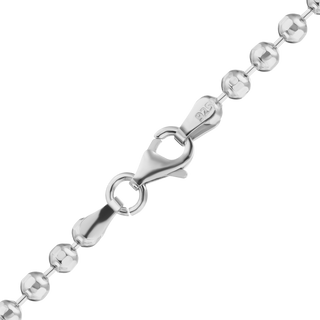 Finished Diamond Cut Round Bead Bracelet in Sterling Silver (2.50 mm - 5.00 mm)