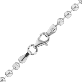 Finished Diamond Cut Round Bead Necklace in Sterling Silver (1.00 mm - 5.00 mm)