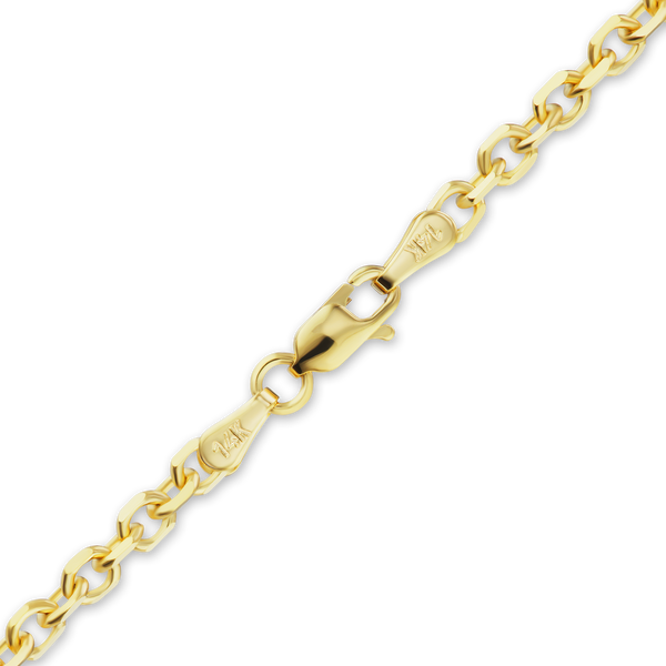 Finished Diamond Cut Round Cable Necklace in 18K Yellow Gold (1.05 mm - 3.00 mm)