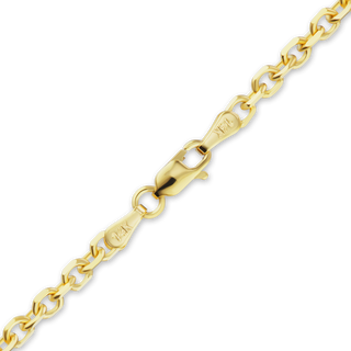 Finished Diamond Cut Round Cable Necklace in 14K Yellow Gold (1.05 mm - 3.00 mm)