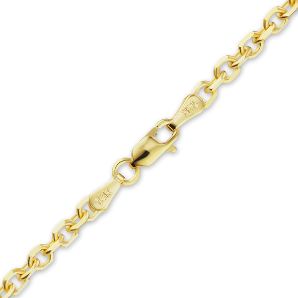 Finished Diamond Cut Round Cable Necklace in 14K Yellow Gold (1.05 mm - 3.00 mm)