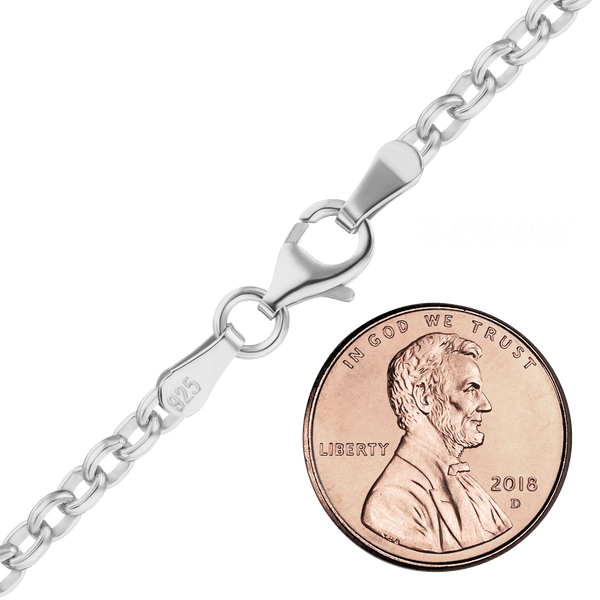 Finished Domed Rolo Bracelet in Sterling Silver (3.00 mm)