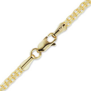 Finished Bizmark Anklet in 14K Yellow Gold (2.30 mm - 5.80 mm)