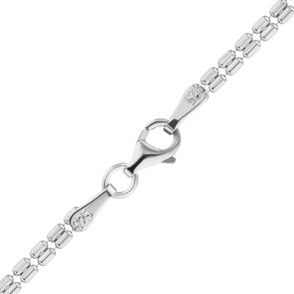 Finished Double Cylinder Bead Necklace in Sterling Silver (2.40 mm)
