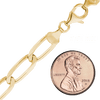 Finished Elongated Curb Necklace in Sterling Silver 18K Yellow Gold Finish (5.80 mm - 11.70 mm)