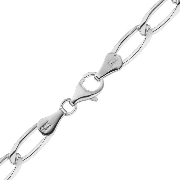 Finished Elongated Curb Anklet in Sterling Silver (5.80 mm - 11.70 mm)