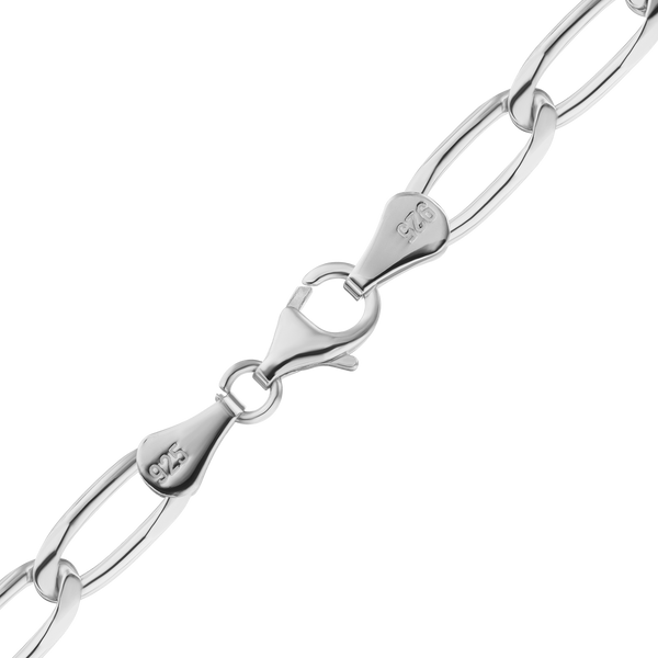 Finished Elongated Curb Bracelet in Sterling Silver (5.80 mm - 11.70 mm)
