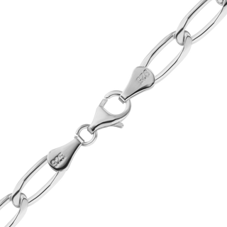 Finished Elongated Curb Necklace in Sterling Silver (5.80 mm - 11.70 mm)