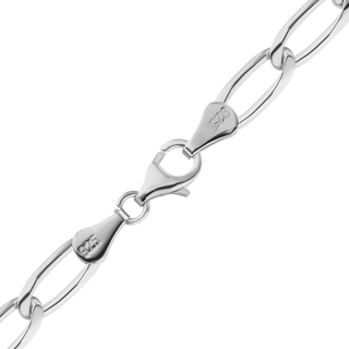 Finished Elongated Curb Anklet in Sterling Silver (5.80 mm - 11.70 mm)