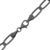 Finished Elongated Curb Bracelet in Sterling Silver Black Rhodium Finish (5.80 mm - 11.70 mm)