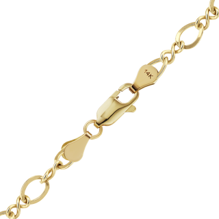 Finished Figure Eight Anklet in 14K Yellow Gold (2.30 mm - 3.70 mm)