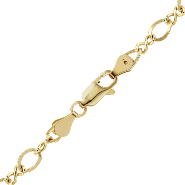 Finished Figure Eight Bracelet in 14K Yellow Gold (2.30 mm - 3.70 mm)