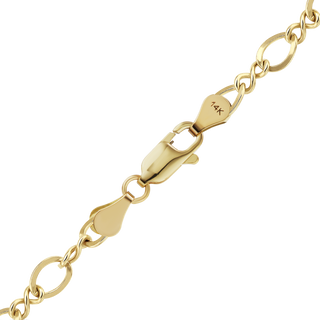 Finished Figure Eight Necklace in 14K Yellow Gold (2.30 mm - 3.70 mm)