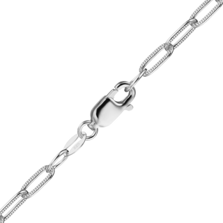 Finished Flat Textured Cable Necklace in Sterling Silver (2.20 mm - 3.10 mm)