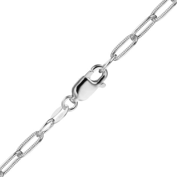 Finished Flat Textured Cable Necklace in Sterling Silver (3.10 mm)